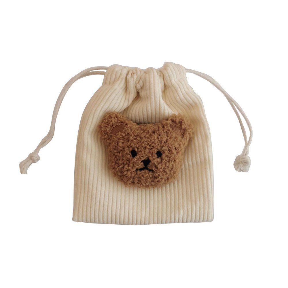 Soft & Pacifier Storage Container Earphone Pouch Chnage Bag Ensure Hygiene & Easy Access to Your Kid Pacifier Pacifier Holder with String Bear Pattern Pacifier Storage Bag Earphone Bag Change