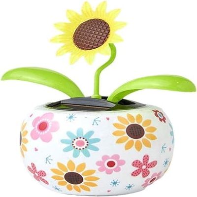 Color Sunflower Solar Dancing Flower Solar Dancing Solar Toys,Solar Powered Swinging Animated Dancer Toy Office Desk Car Decoration for Car, Funny Ornaments, Solar Power Kits