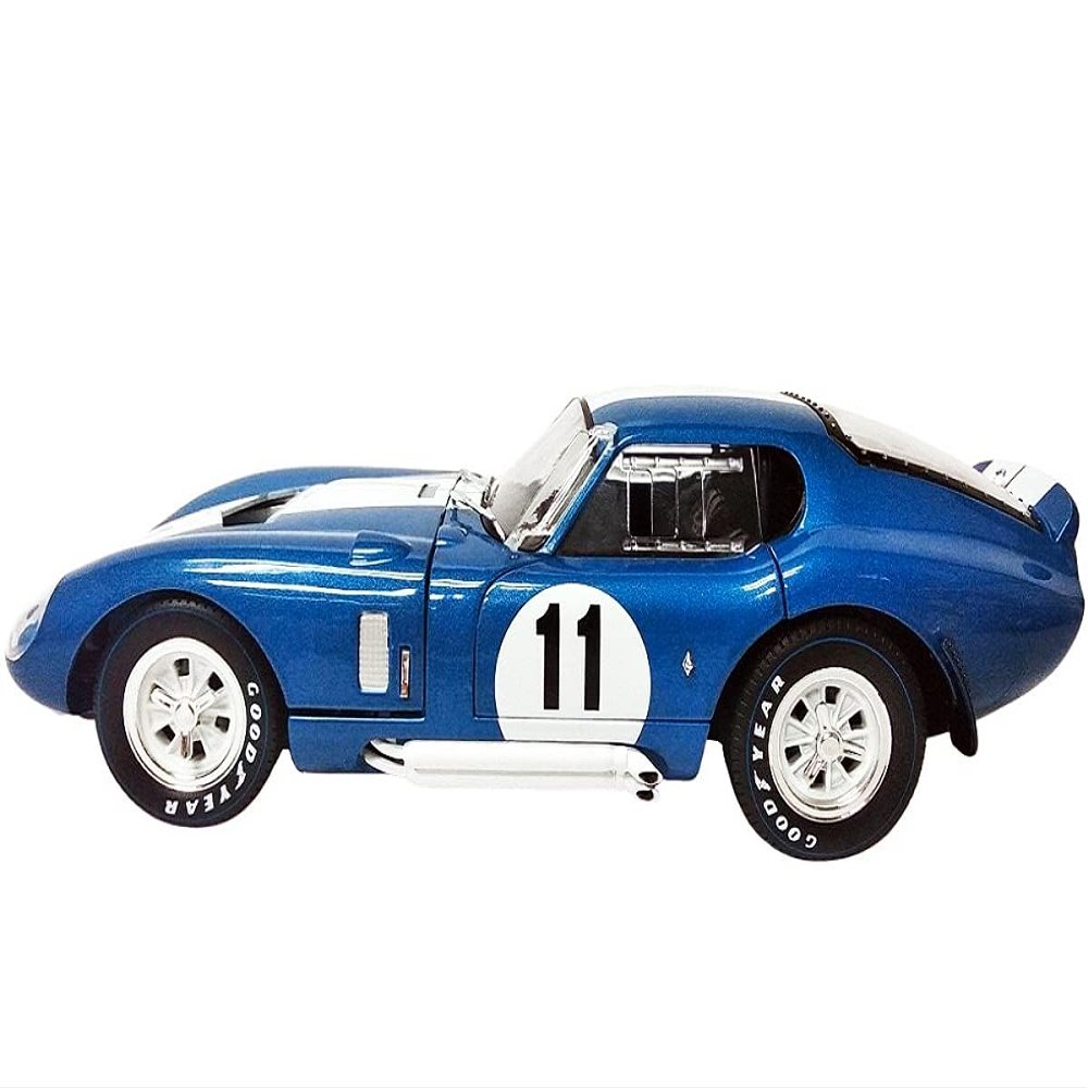 1965 Daytona Coupe #11 Blue Metallic with White Stripes 1/18 Diecast Model Car by Shelby Collectibles SC149