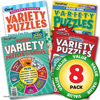 Favorite Variety Puzzles & Games 8 Pack for Adults