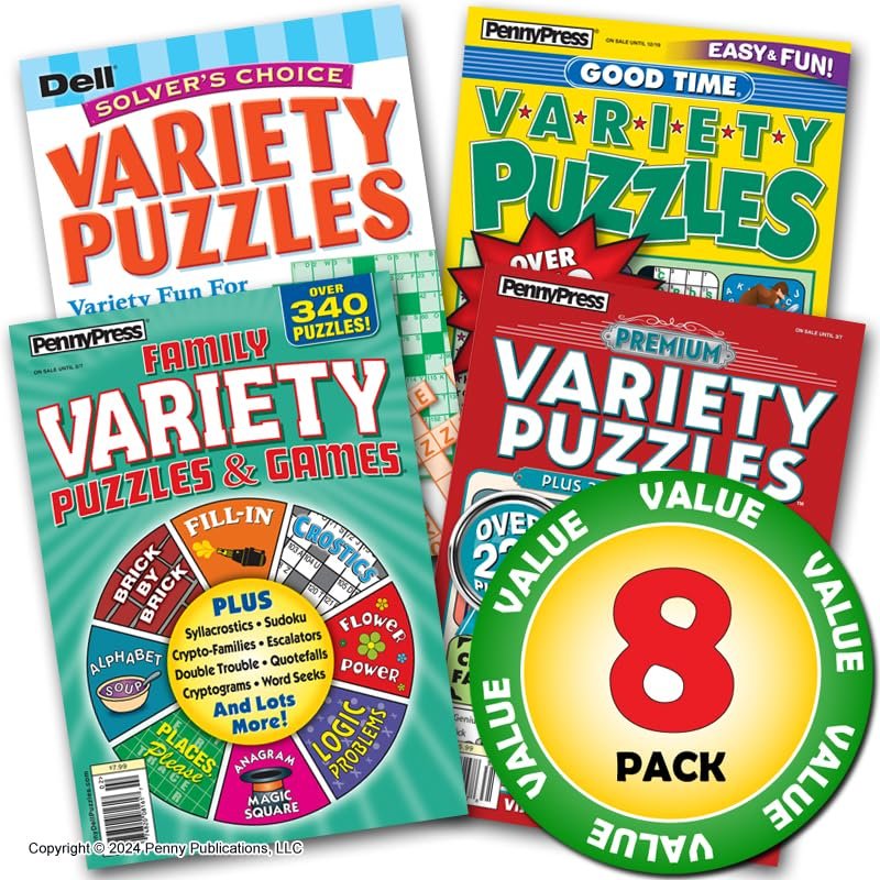 Favorite Variety Puzzles & Games 8 Pack for Adults