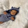 Anano 19 Inch Realistic Silicone Reborn Baby Dolls Black Boy Toddler Mixed Race African American Boy Reborn Doll Gift Biracial Baby Doll with Soft Hair for Kids 3+ view 2