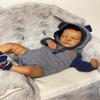 Anano 19 Inch Realistic Silicone Reborn Baby Dolls Black Boy Toddler Mixed Race African American Boy Reborn Doll Gift Biracial Baby Doll with Soft Hair for Kids 3+ view 3