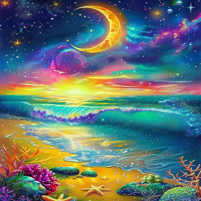 1000 Pieces Puzzles for Adult Wooden Jigsaw Puzzle 1000 Piece Puzzle Adult Elderly Puzzle Colorful Moon Beach Puzzle Gift for Mom Dad Family Friend Home Decor Wall Art