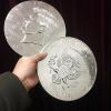 blue-ther Plastic Super Jumbo Half Dollar (25 cm/9.84 in) Magic Tricks Appearing/Vanishing Coin Magic Accessory Close Up Illusions Gimmicks Props for Magicians view 1