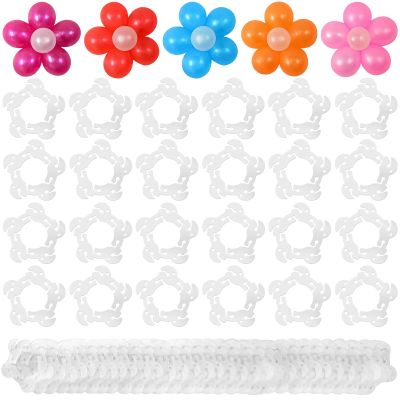 100 Pcs Balloon Clips for Arch, Flower Shape Balloon Connectors Clip Holders for Decor Balloons Arch, Balloons Column Stand Flower Clips for Baby Shower Wedding Birthday Decorations Party Supplies