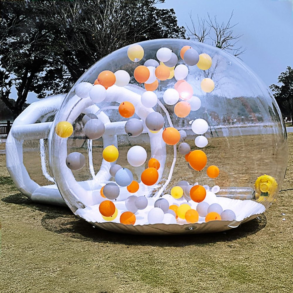 Inflatable Bubble House Tent, Inflatable Bubble House Dome for Kids, 10FT Waterproof Transparent Kids Party Clear Bubble House with Tunnel for Home Party, Party Decor