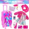 K.T. Fancy 18 Inch American Doll Clothes and Accessories, Doll Travel Suitcase Playset for Girls, Cute Travel Doll Clothes for 18 Inch Girl Doll(Not Include Doll & Shoes), Pink view 2