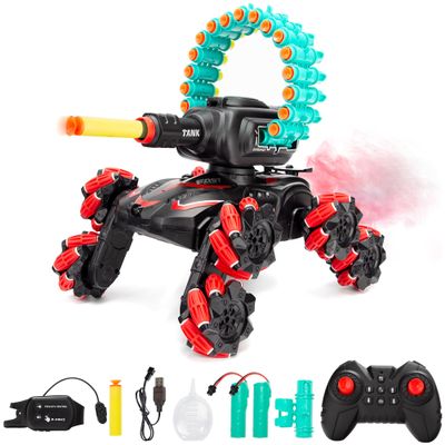 BOKSIYUR RCStunt Remote Control Car,Soft Bullet Tank,Gesture Sensing, Cars for Kids,RC Crawlers,Stunt Remote Control Car Tank for Boys, RC Cars for Kids,360Battle Tanks,for Boys Ages 8-12 Gift(red)