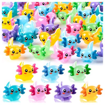 140Pcs Mini Resin Axolotl, Miniature Animal Figurine, Garden Landscape Aquarium Dollhouse Ornament Potted Plants Decor for DIY Craft Garden Fairy Decoration Birthday Party Favor