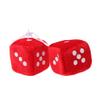 Vacatga 1 Pair Fuzzy Dots Rear View Hanger Decoration Car Styling Accessorie Red Fuzz, 6*6*6 cm view 1