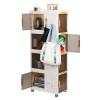 4 Tier Storage Bins,Stackable Storage Bins with Wheels Folding Storage Boxes, Collapsible Storage Bins, Closet Organizers and Storage for Living Room,Kitchen,Office,Dorm[US Warehouse] White view 1