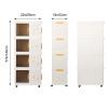 4 Tier Storage Bins,Stackable Storage Bins with Wheels Folding Storage Boxes, Collapsible Storage Bins, Closet Organizers and Storage for Living Room,Kitchen,Office,Dorm[US Warehouse] White view 3