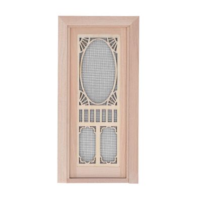 1:12 Doll House Screen Door, Mini Dollhouse Furniture Model, DIY Natura l Finish Dollhouse Furniture Model, Easy to Carry, Exquisite Details Birch Dollhouse Furniture for Home