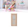 1:12 Doll House Screen Door, Mini Dollhouse Furniture Model, DIY Natura l Finish Dollhouse Furniture Model, Easy to Carry, Exquisite Details Birch Dollhouse Furniture for Home view 2