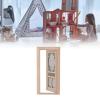 1:12 Doll House Screen Door, Mini Dollhouse Furniture Model, DIY Natura l Finish Dollhouse Furniture Model, Easy to Carry, Exquisite Details Birch Dollhouse Furniture for Home view 4