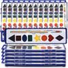Color Swell Bulk Watercolor Paint Set 18-Pack with 8 Washable Colors & Shape Learning Tools Includes Strong Wood Brushes for Kids view 1