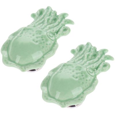 Ceramic Door Knobs,Ceramic Cabinet Knobs, Red Children Room Cartoon Handle Ceramic Drawer Chest Door Handlle Dresser Closet Wardrobe Furniture Pull Handle with Screws - 2pcs (Color : Green)