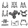 RWLZLB Swing Arm Shock Mount Body Pillar Steering Rod Kit, Metal Aluminum Alloy Upgrade Accessories Spare Part, for Hyper GO BEZGAR Jetwood H16BM H16GT H16DR 1/16 RC Car (10 Sets Titanium) view 1