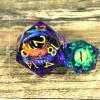 Handmade Sharp Edge 33mm Large Dice.Moving Dragon Eyeball Core Single Large D20 with Gift Box for Dungeons and Dragons(Purple red Eyeball) view 2