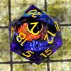 Handmade Sharp Edge 33mm Large Dice.Moving Dragon Eyeball Core Single Large D20 with Gift Box for Dungeons and Dragons(Purple red Eyeball) view 4