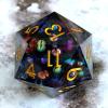 85MM Large Dragon Eyebal Dice, DND 85mm Jumbo D20 with Gift Case, Sharp Edge Polyhedral Dice for Dungeons and Dragons(Mixed Colors Eyeball-Small Eyeball) view 4