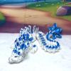 3D Printed Dragon, Articulated White and Blue Cherry Blossom Dragon, Fidget Toy ADHD Autism, Home Office Decor Executive Desk Toy D017-WB-DR view 1
