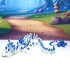 3D Printed Dragon, Articulated White and Blue Cherry Blossom Dragon, Fidget Toy ADHD Autism, Home Office Decor Executive Desk Toy D017-WB-DR view 2