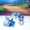 3D Printed Dragon, Articulated White and Blue Cherry Blossom Dragon, Fidget Toy ADHD Autism, Home Office Decor Executive Desk Toy D017-WB-DR view 3