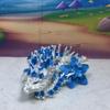 3D Printed Dragon, Articulated White and Blue Cherry Blossom Dragon, Fidget Toy ADHD Autism, Home Office Decor Executive Desk Toy D017-WB-DR view 4
