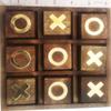 6" Wooden Tic Tac Toe Game - Handmade Table Top, Family Drawing Room Party, Premium Quality Travel Board Game 1.5 Inch Blocks Both Sides Brass 0X, Safer Than Electronic Electric Bolt Game view 1