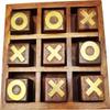 6" Wooden Tic Tac Toe Game - Handmade Table Top, Family Drawing Room Party, Premium Quality Travel Board Game 1.5 Inch Blocks Both Sides Brass 0X, Safer Than Electronic Electric Bolt Game view 2