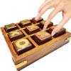 6" Wooden Tic Tac Toe Game - Handmade Table Top, Family Drawing Room Party, Premium Quality Travel Board Game 1.5 Inch Blocks Both Sides Brass 0X, Safer Than Electronic Electric Bolt Game view 4