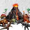 TOYSXYIN Large Volcano Set with 9 Realistic Dinosaur Action Figures for Kids 2 3 4 5 6 8 10 Years, Simulated Volcanic Eruptions w/Sounds, Volcano Can Store Dinos, Gift for Toddlers Boys & Girls view 1
