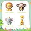 10 Pcs Jungle Safari Animal Cake Toppers with Elephant Giraffe Lion Monkey Glittery Tropical Leaves, Cute Jungle Animals Cake Decoration for Jungle Themed Party Birthday Party view 3