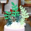 10 Pcs Jungle Safari Animal Cake Toppers with Elephant Giraffe Lion Monkey Glittery Tropical Leaves, Cute Jungle Animals Cake Decoration for Jungle Themed Party Birthday Party view 4