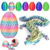 3D Printed Dragon Easter Egg,8.5in. Articulated Crystal Dragon Fidget Toy,Perfect Basket Essentials Stuffers (1set & 12inch CandyMulti, L8.5inch Dragon&H3.5inch Egg) view 1