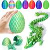 3D Printed Dragon Fidget Toys Dragon Egg 12inch Flexible Dragon Toy 3D Printed Dragon Egg with Articulated Dragon Inside Fidget Toys for Autism/ADHD Easter Toys Gifts (YellowGreen) view 1