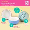 Elk and Friends Kids Porcelain Bowls with Silicone Suction Sleeve | Kids/Toddler/Baby Feeding | Microwave & Dishwasher Safe | Non slip | Cereal/Soup/Snack Dishes & Dinnerware view 2