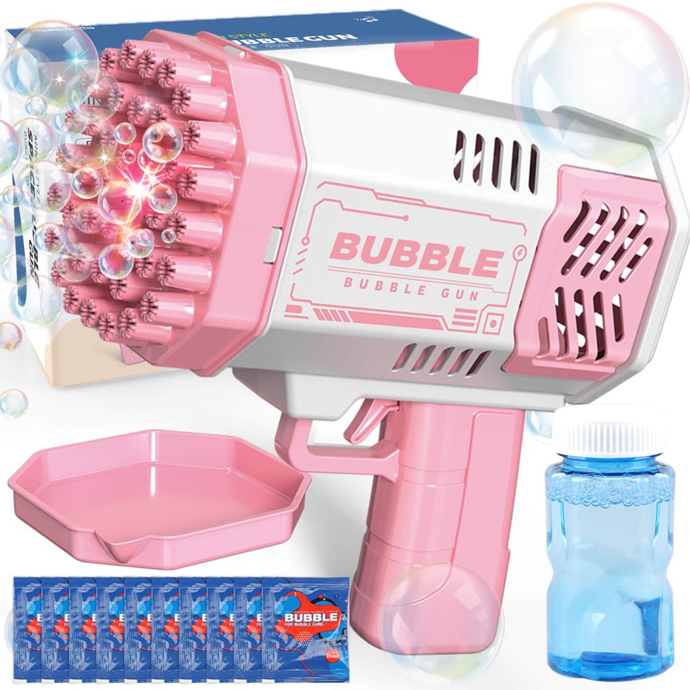 JONEG Toys for 3-8 Year Old Boys Girls: Bubble Machine for Kids with Bubble Solution, Gifts for 3 4 5 6 7 8 Years Old Boy Birthday Toy for Kid Toddlers Ages 4-6 Outdoor Wedding Bubbles Blower Maker