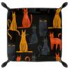Abstract Cat Pattern Microfiber Leather Dice Trays Folding for RPG DND Table Games, Leather Dice Holder Storage Box Portable Folding Rolling Dice Tray, 20.5x20.5cm view 1
