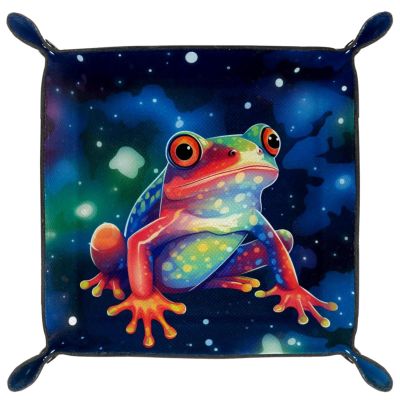 Star Frog Microfiber Leather Dice Trays Folding for RPG DND Table Games, Leather Dice Holder Storage Box Portable Folding Rolling Dice Tray, 20.5x20.5cm
