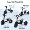 BAUTIA Tricycle for Toddlers 1-3, 4 in 1 Baby Balance Bike 1 2 Year Old Boy Girl Gift, Kids Bicycle Toy with Removable Pedals view 4