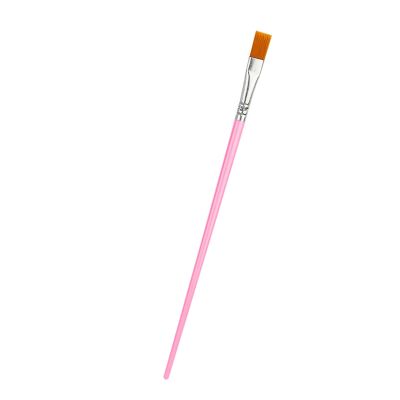 Flat Paint Brush, Long Handle Artist Brush Kids Paint Brushes Nylon Paint Brushes Acrylic Paint Brushes Paint Brushes for Acrylic Painting(makalong pink)