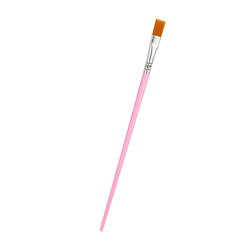 Flat Paint Brush, Long Handle Artist Brush Kids Paint Brushes Nylon Paint Brushes Acrylic Paint Brushes Paint Brushes for Acrylic Painting(makalong pink)