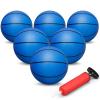 Dilabnba 6 inches Mini Basketball Toy Set for Kids (Deflated/Pump Included) Over The Door Mini Hoop Basketball Replacements for Kids Teenagers for Pool, Indoors, Outdoors (Blue) view 1