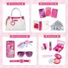 Shemira Play Purse for Little Girls, Princess Pretend Toys for Kids 3 4 5 6 7 8 Years Old, Christmas & Birthday Gift for Girls Age 3-5 4-6 6-8, Toddler Purse with Accessories, Kids Toy Purse, White view 3