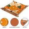 Fresh Oranges Microfiber Leather Dice Trays Folding for RPG DND Table Games, Leather Dice Holder Storage Box Portable Folding Rolling Dice Tray, 20.5x20.5cm view 3