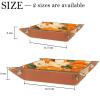Fresh Oranges Microfiber Leather Dice Trays Folding for RPG DND Table Games, Leather Dice Holder Storage Box Portable Folding Rolling Dice Tray, 20.5x20.5cm view 4
