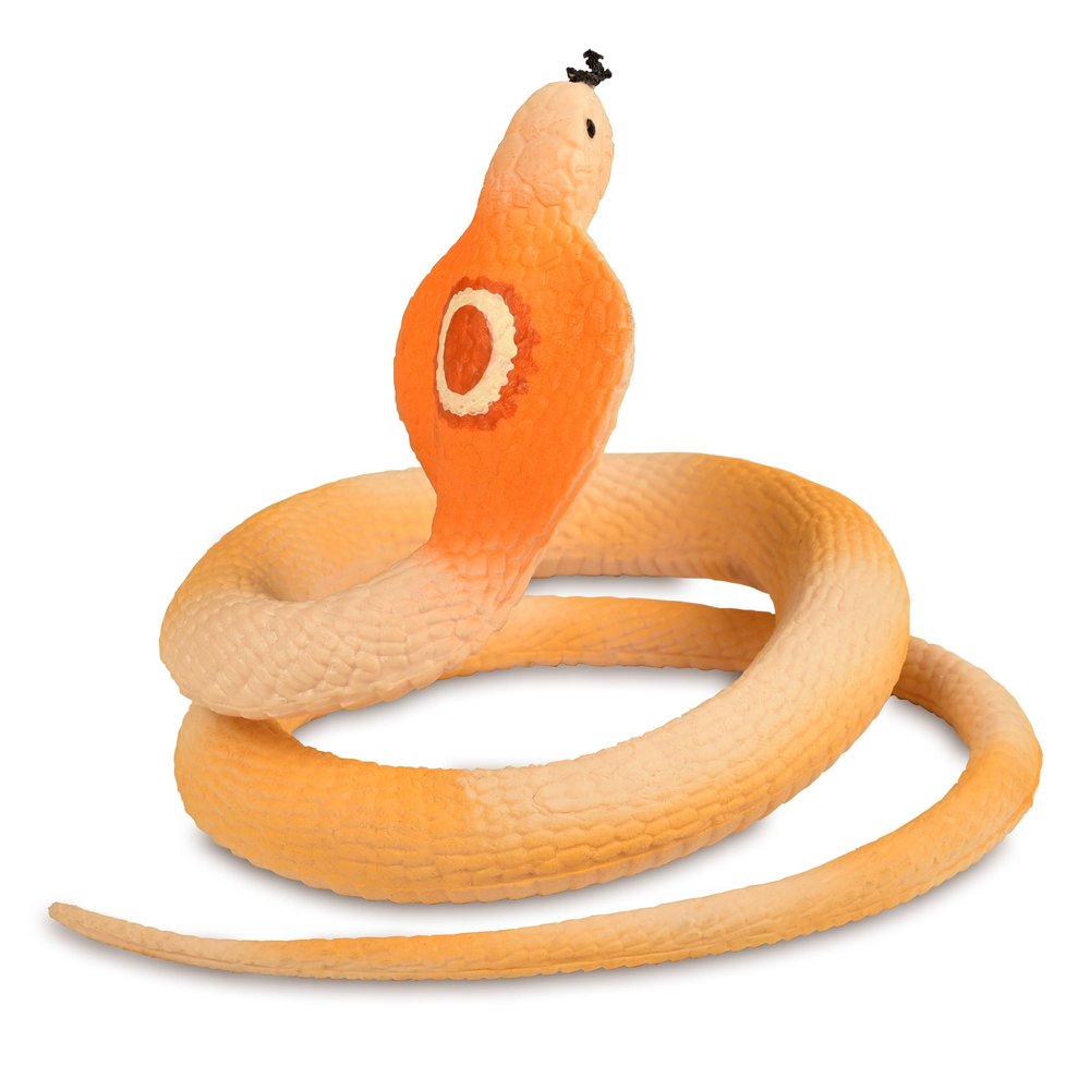 BOHS Rubber King Cobra Snake - Soft & Stretchy Light-Colored Pest/Bird Deterrent & Prank Toy & Pet Plaything - 100 cm / 40 Inches